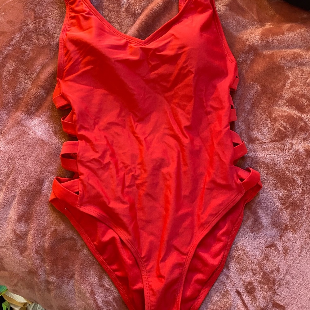 Red One Piece Bathing-suit